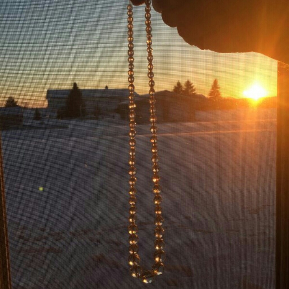 Vintage Lead Crystal Faceted Glass Necklace